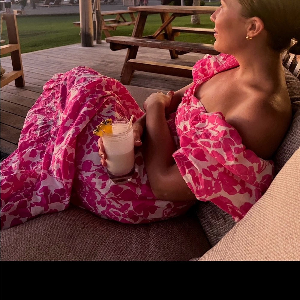 English Factory Pink Puff Sleeve Dress